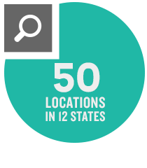 50 locations in 12 states